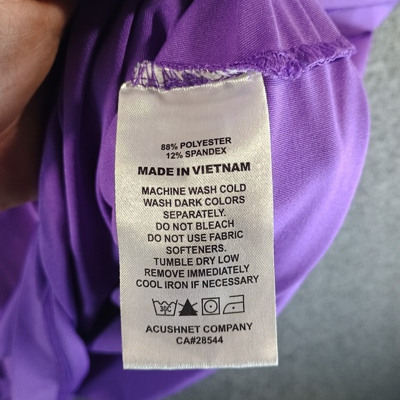 FootJoy Golf Shirt Polo Mens Medium Purple Performance Logo The Ridge - Picture 5 of 11